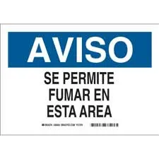 Brady AVISO Se Permite Fumar En Esta Area Sign/ Buy online