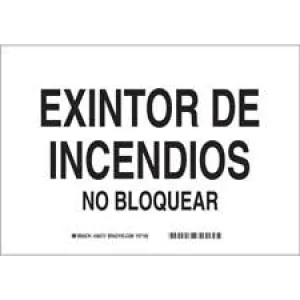 Brady Extintor De Incendios No Bloquear Sign/ Buy online
