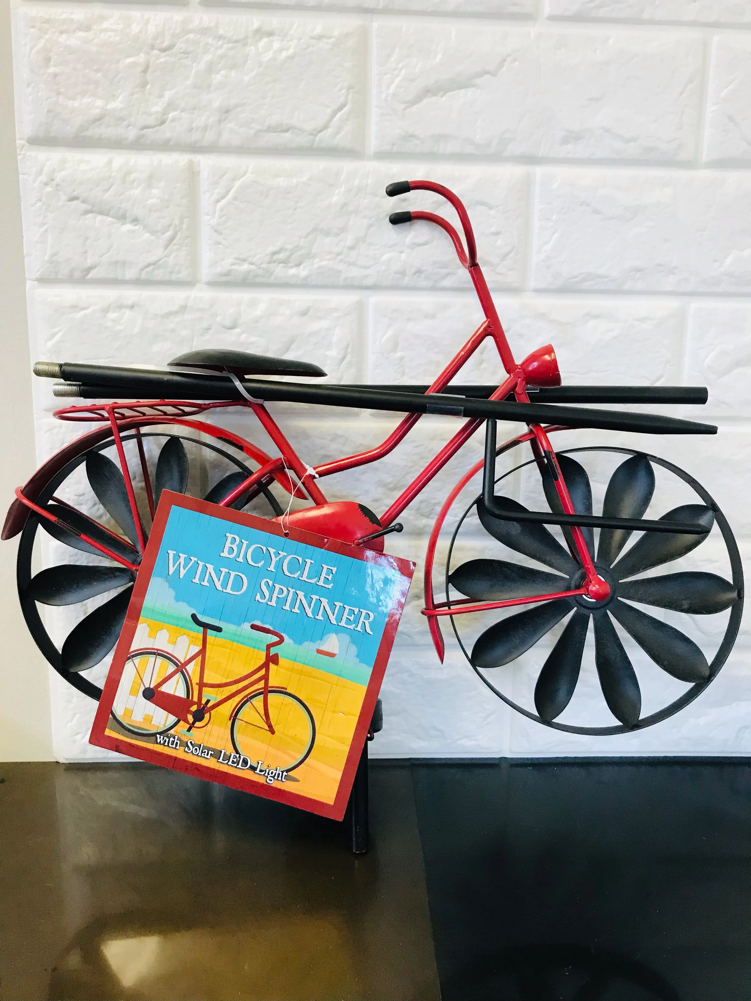 Brand new Solar Hand Crafted Wind Spinner Miniature Bicycle! Great for Indoor or outdoor Use!