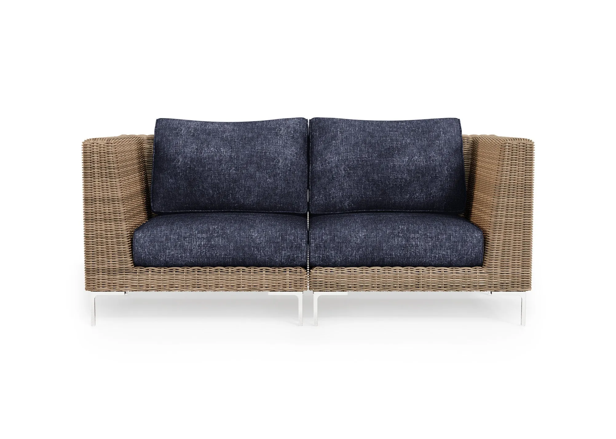 Brown Wicker Outdoor Loveseat
