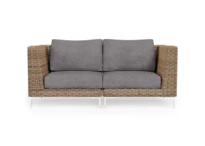 Brown Wicker Outdoor Loveseat