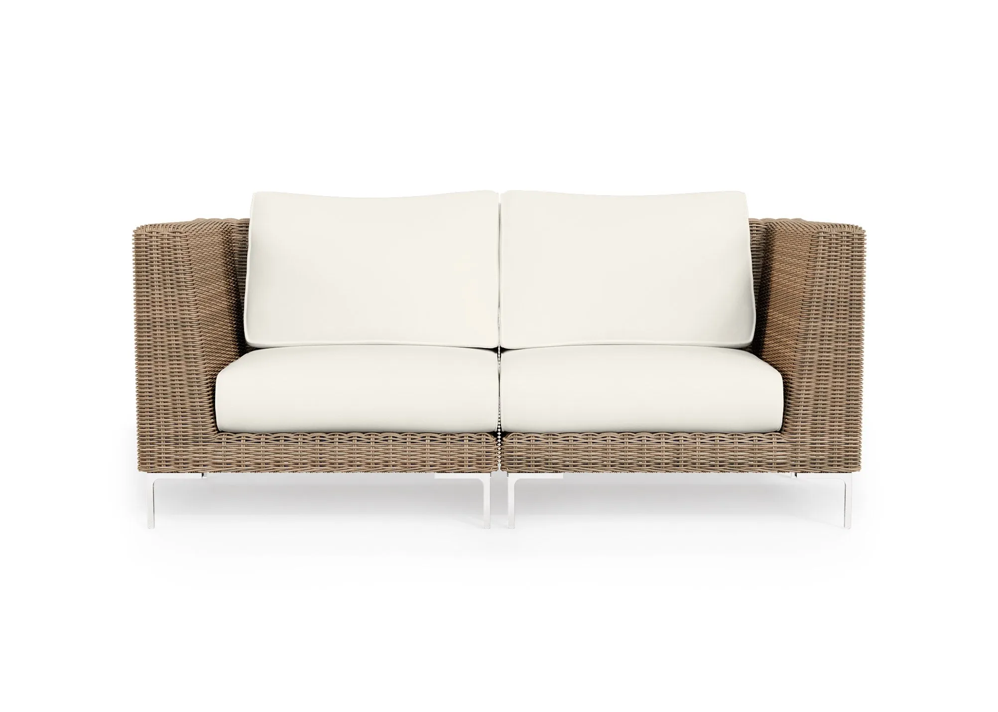 Brown Wicker Outdoor Loveseat