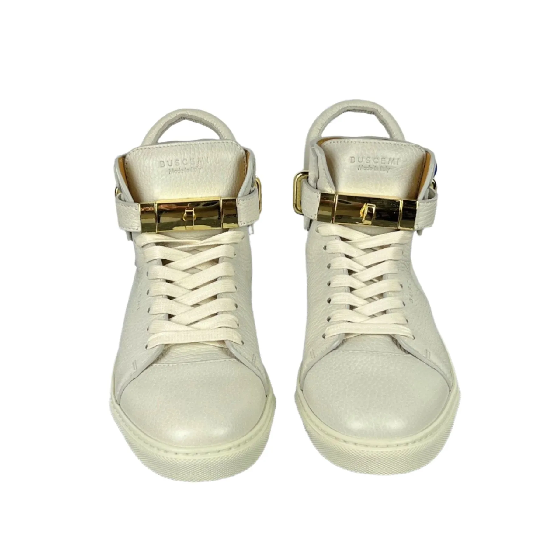 Buscemi Men's 100MM Off White Leather Sneakers SAMPLE