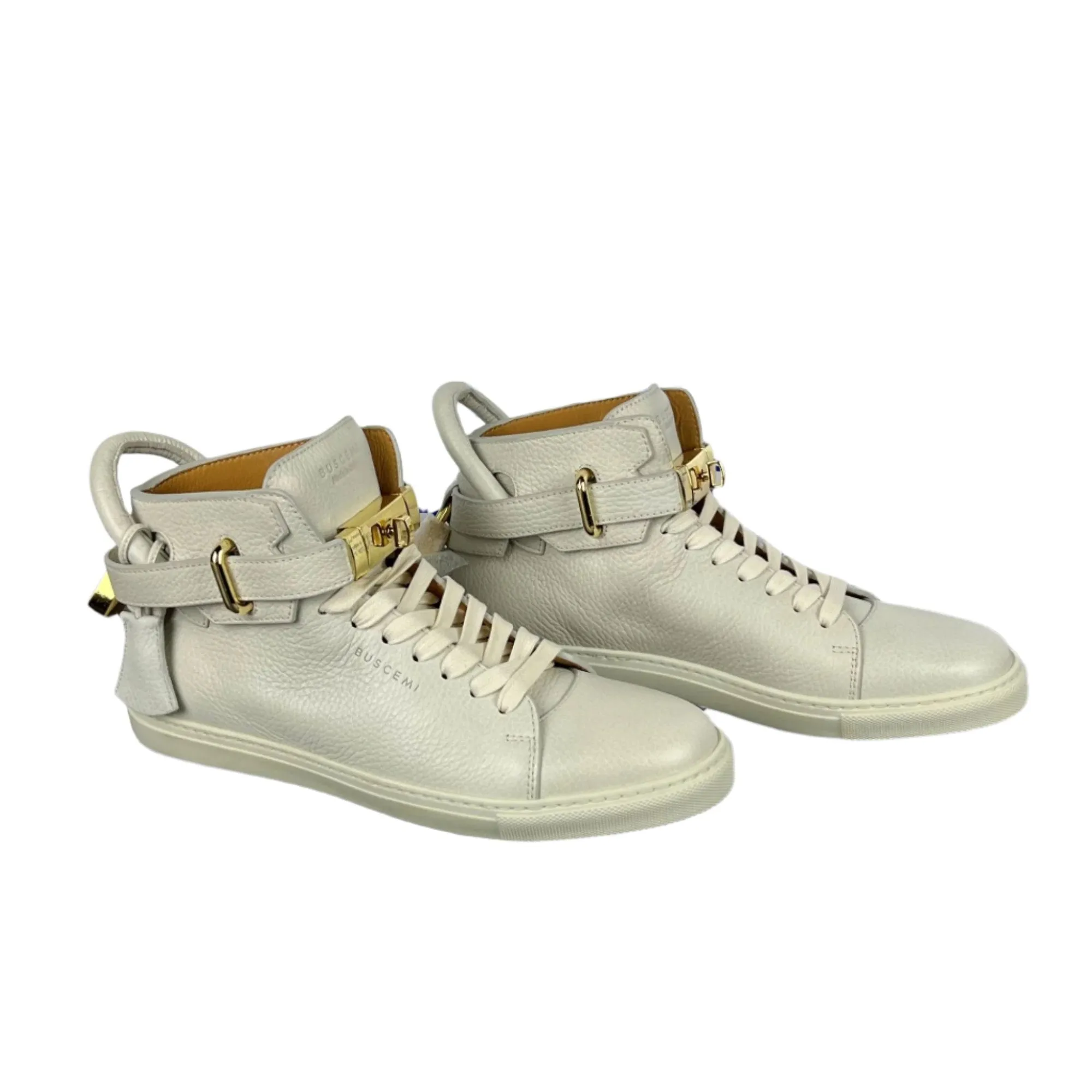 Buscemi Men's 100MM Off White Leather Sneakers SAMPLE