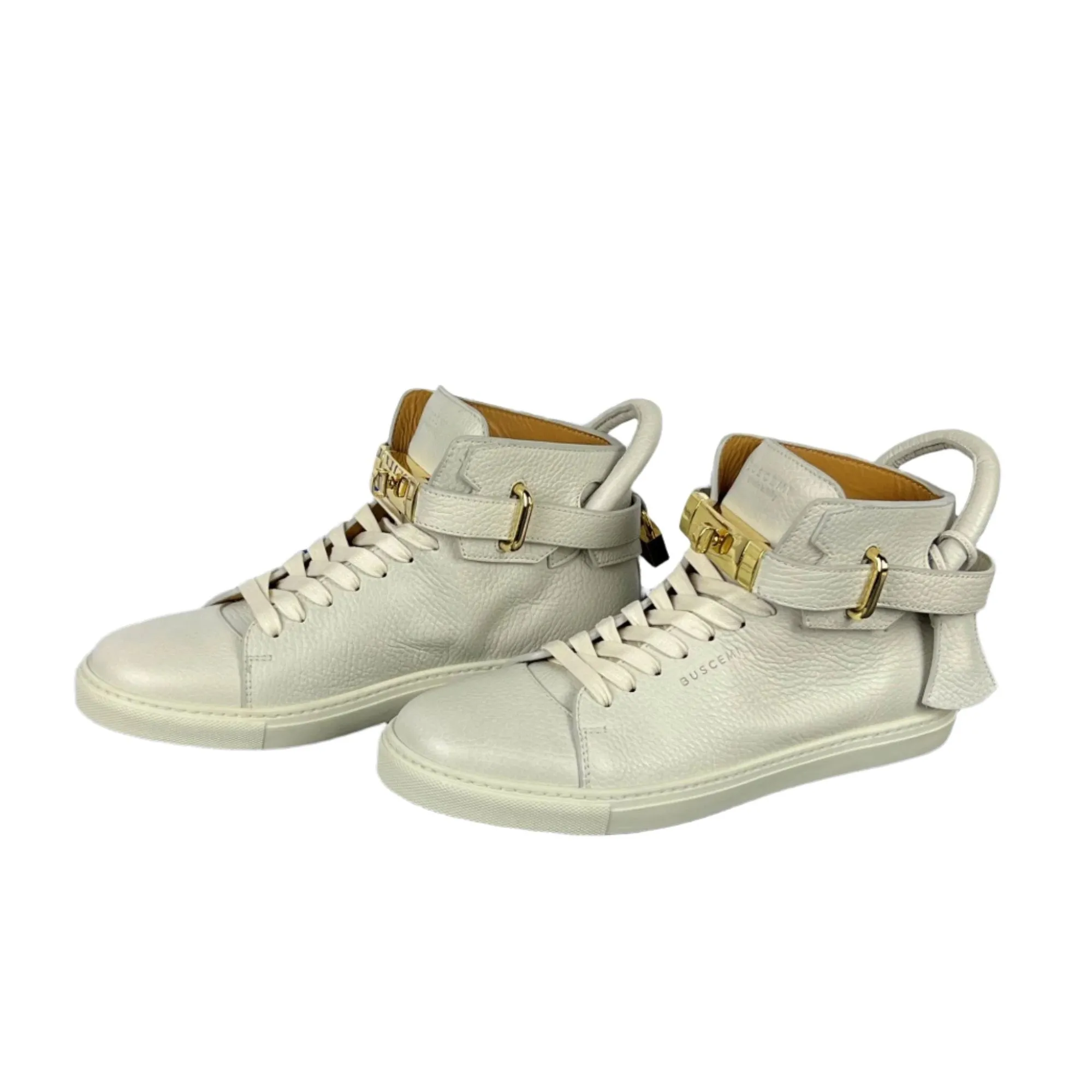 Buscemi Men's 100MM Off White Leather Sneakers SAMPLE