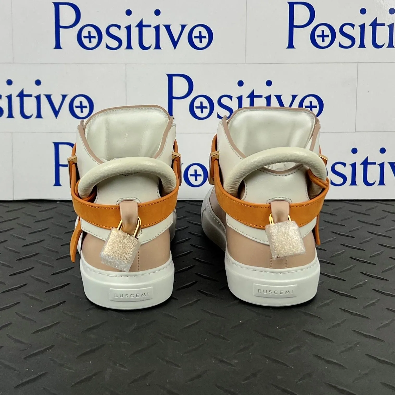 Buscemi Women's 100MM Nude Trio Leather Sneakers SAMPLE