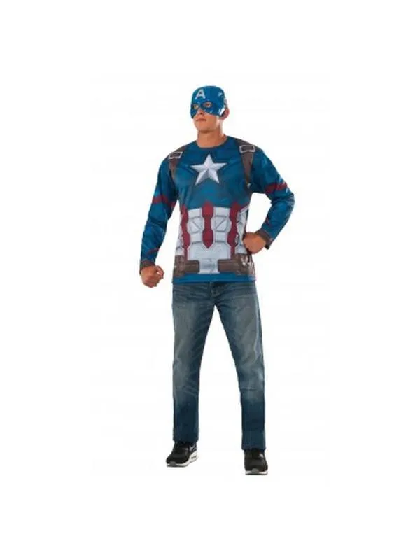 Captain America Costume Top Size Xl.