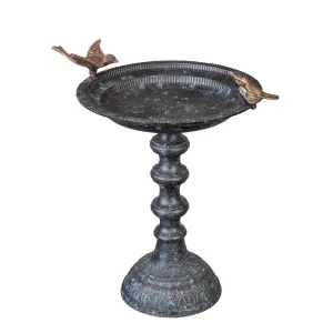 Cast Iron Bird Bath on Pedestal,47m1345