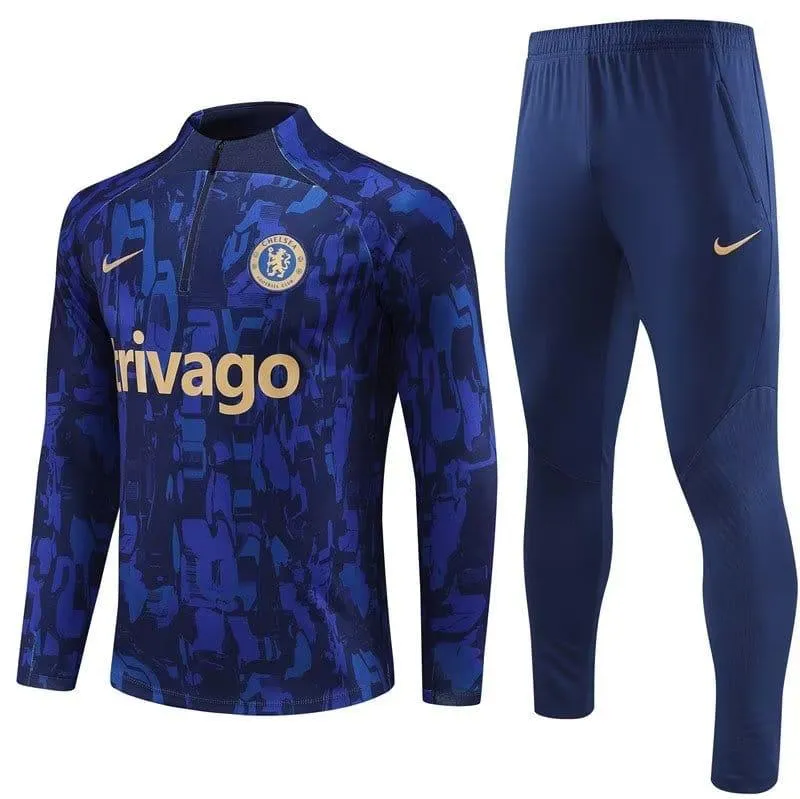 Chelsea Zipper Training Kit(Top Pants) Blue 2023/24