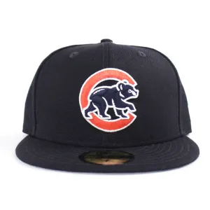Chicago Cubs New Era 59Fifty Fitted Hat (Chicago Bears Color Navy Orange Gray Under Brim)