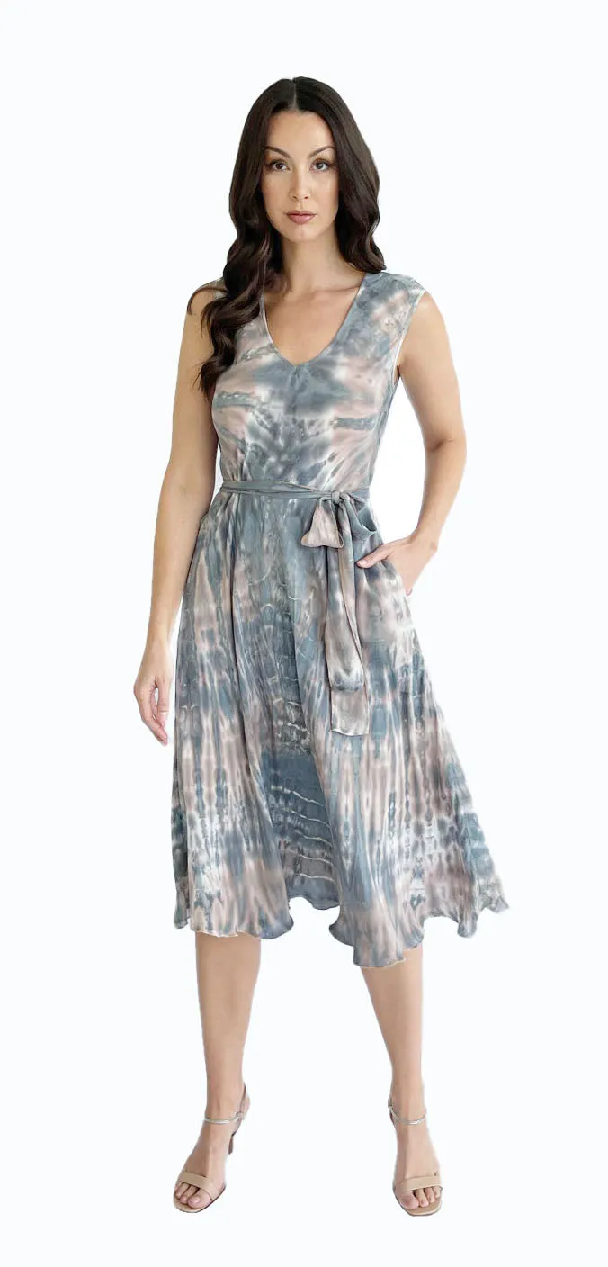 Chiffon V-Neck Capri Dress