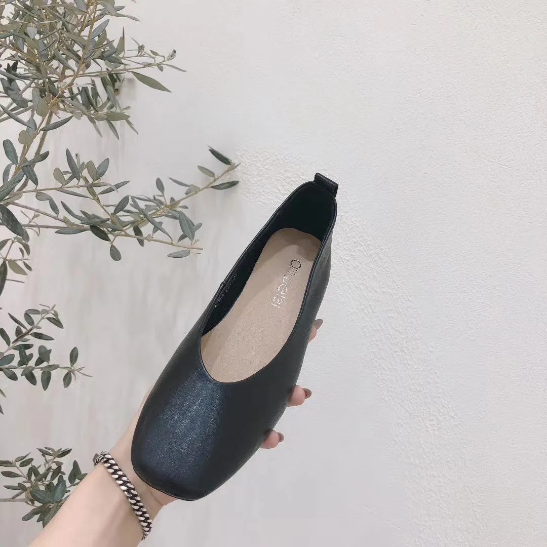 Classic Low Heel Lamb Skin Shoes