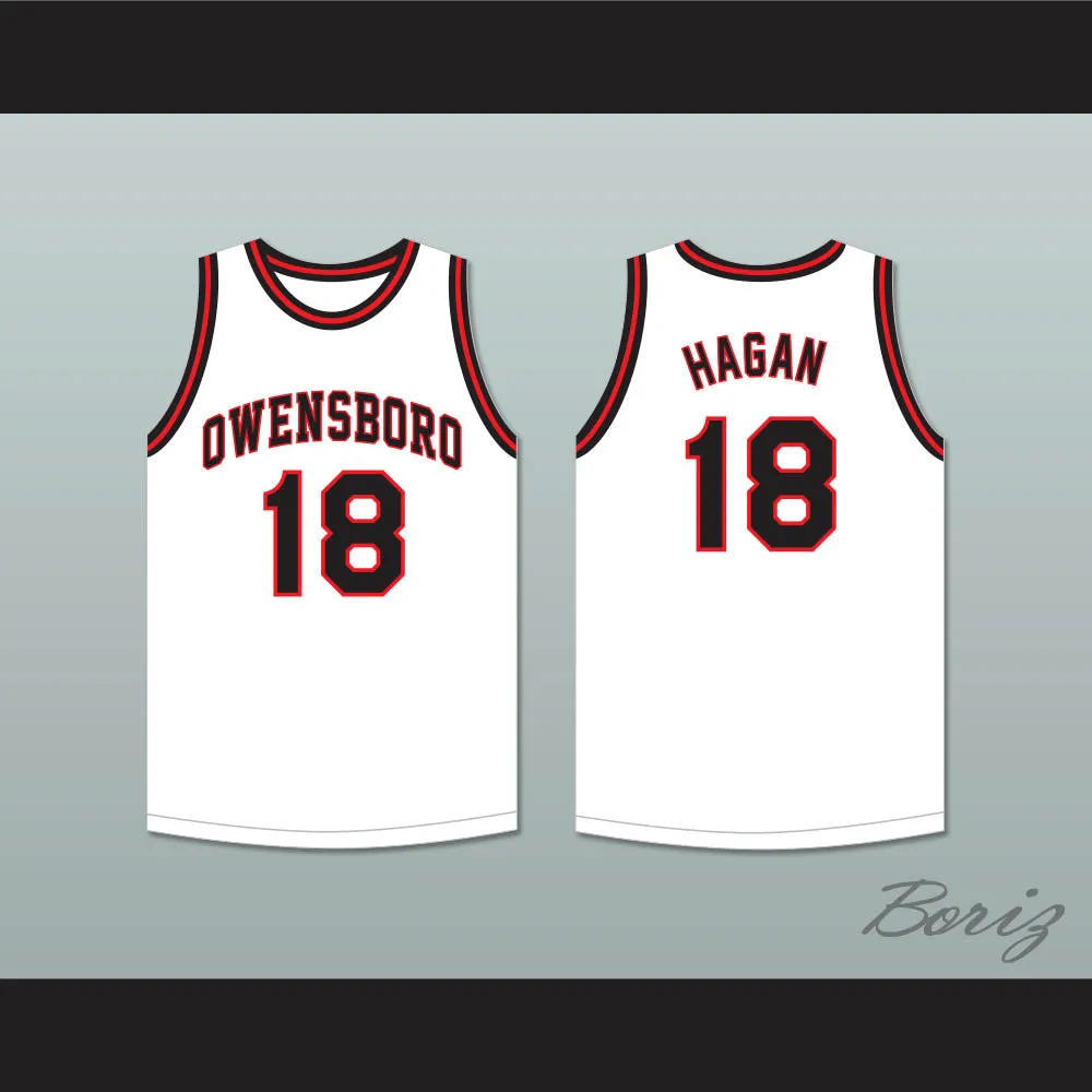 Cliff Hagan 18 Owensboro High School Red Devils White Basketball Jersey 2