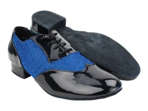 CM100101 288 Black Patent_F_B_190 Glitter Dark Blue Satin_M