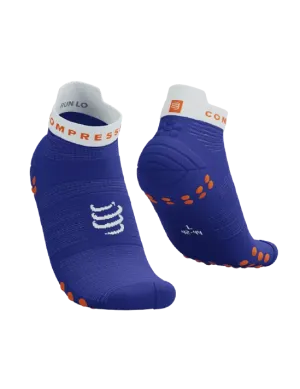 Compressport Unisex's Pro Racing Socks v4.0 Run Low - Dazz Blue/White