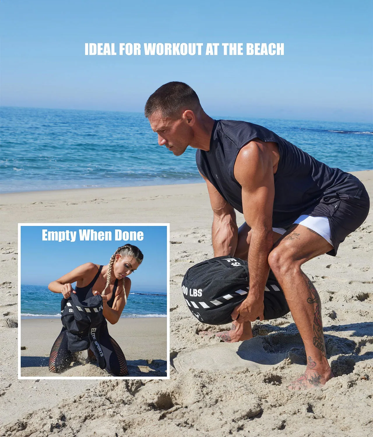 Core Black Round Sand Bag 70 lbs