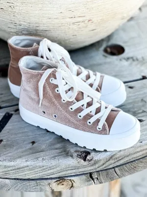 Corky’s Hunky Dory Tan Velvet Shoe