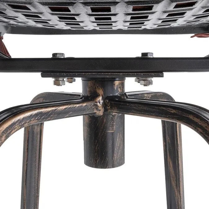 Crestlive Products Patio bar stool Aluminum Frame In Antique Brown Finish Metal Swivel Bar Stool with Red Sunbrella Fabric Cushioned Seat! Retails $290US 
