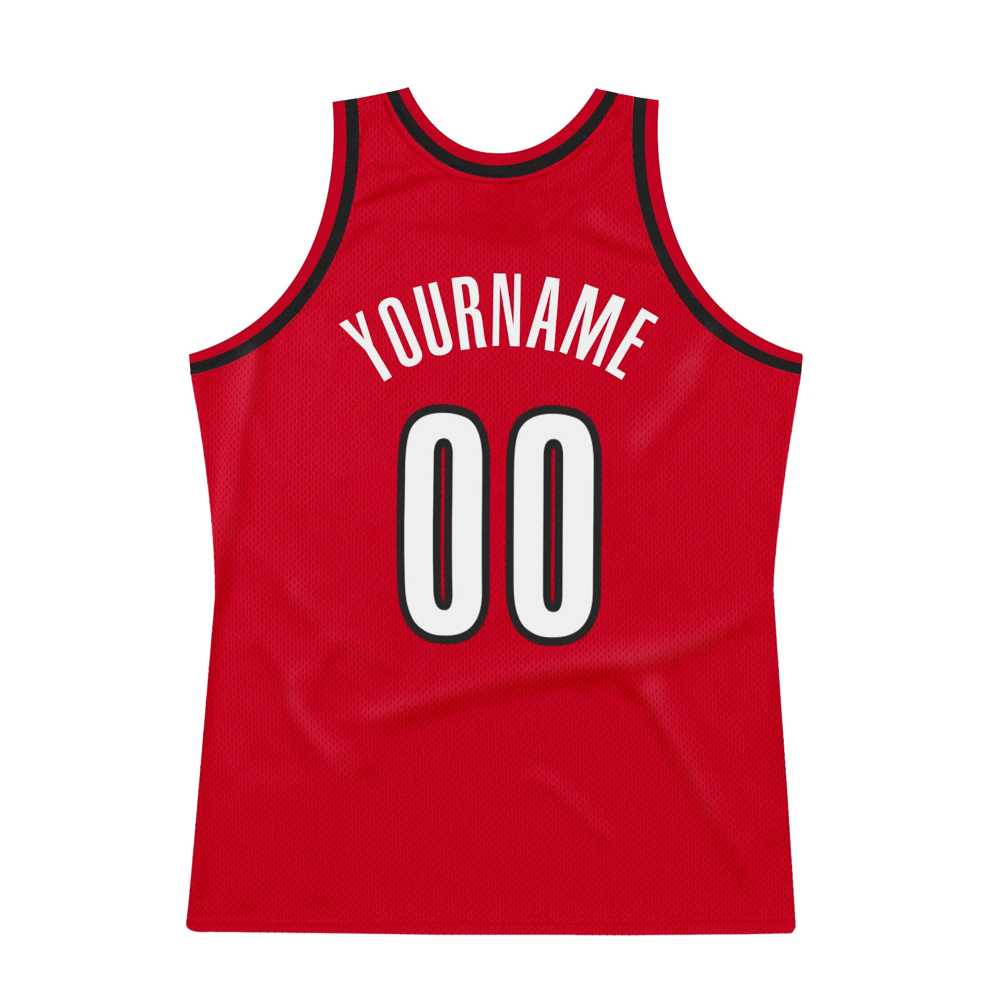 Custom Red White-Black Authentic Throwback Basketball Jersey