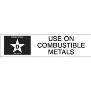 D: USE ON COMBUSTIBLE METALS Labels