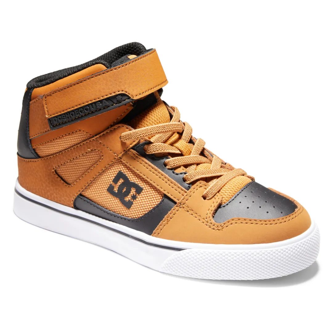DC Kids Pure High Top EV Shoes - Wheat Black