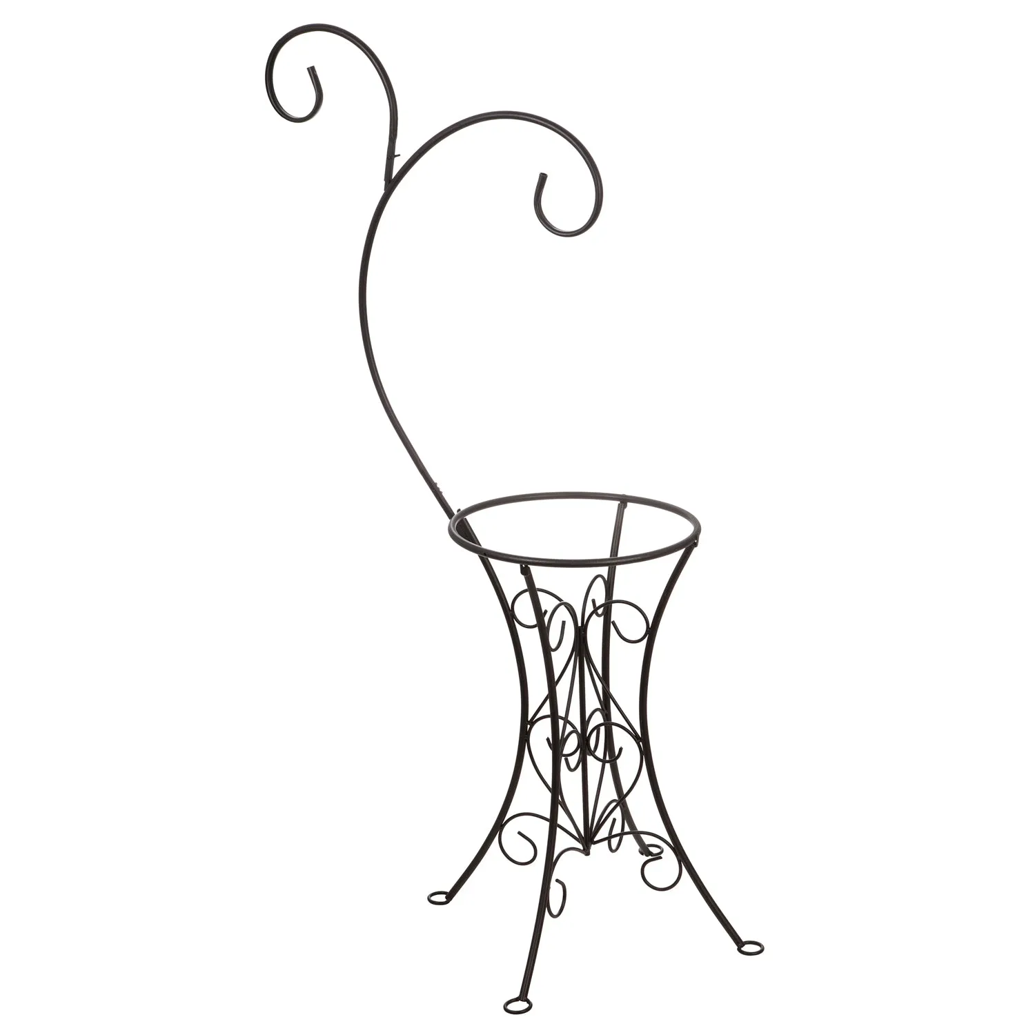 Decorative Metal Bird Bath Stand, Dual Shepards Hook,47m2929