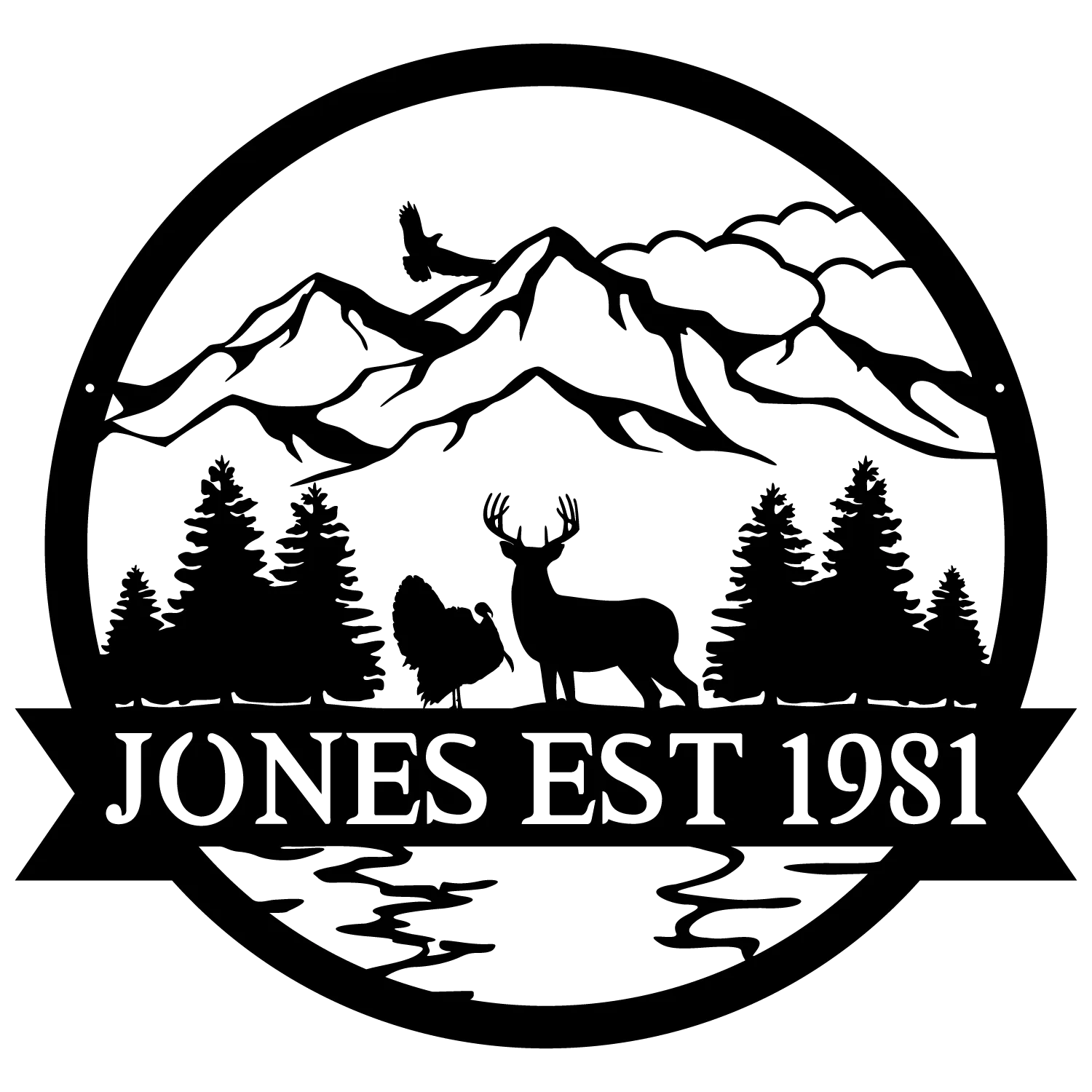 Deer & Turkey Outdoor Monogram