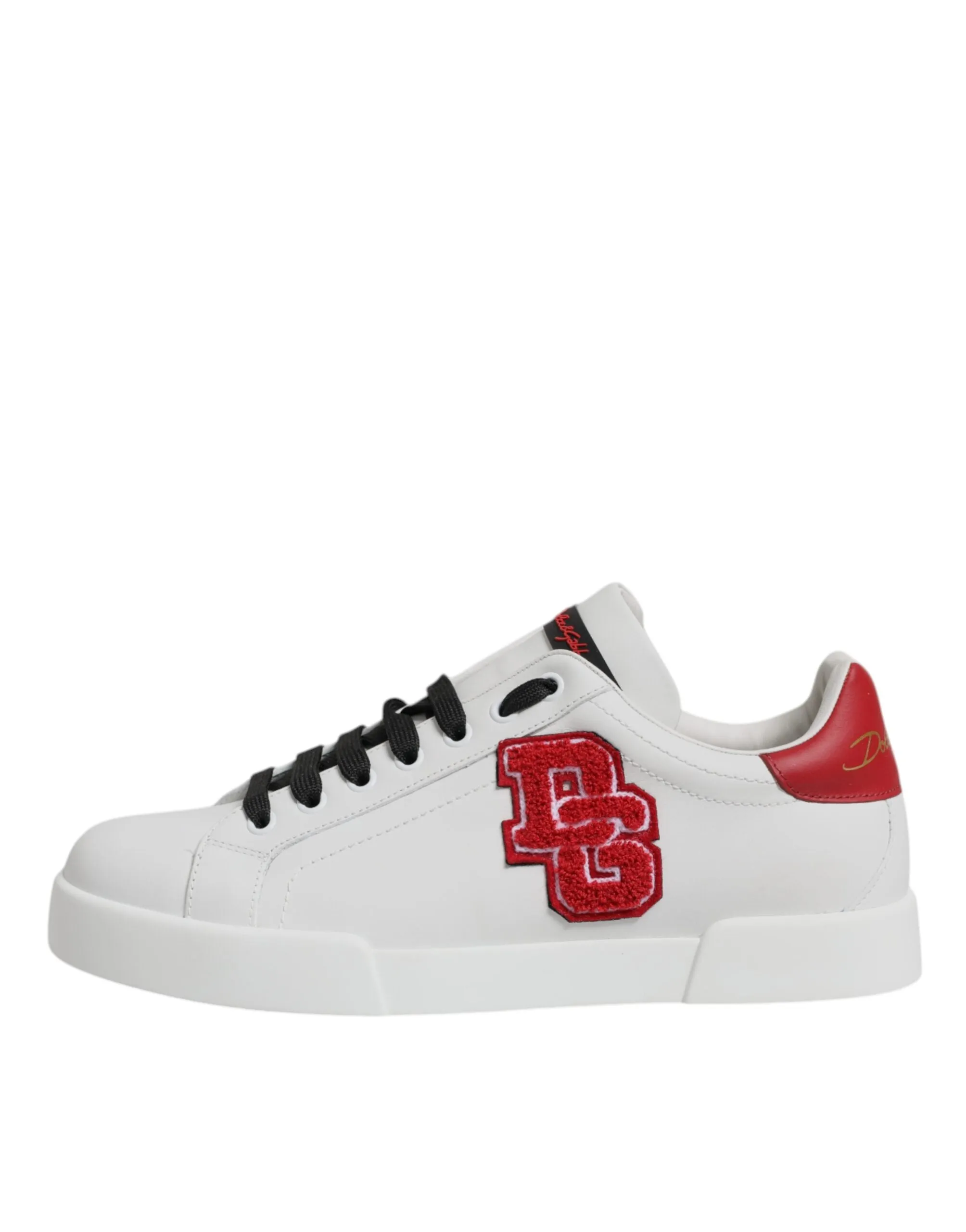 Dolce & Gabbana White Leather Logo Low Top Sneakers Shoes