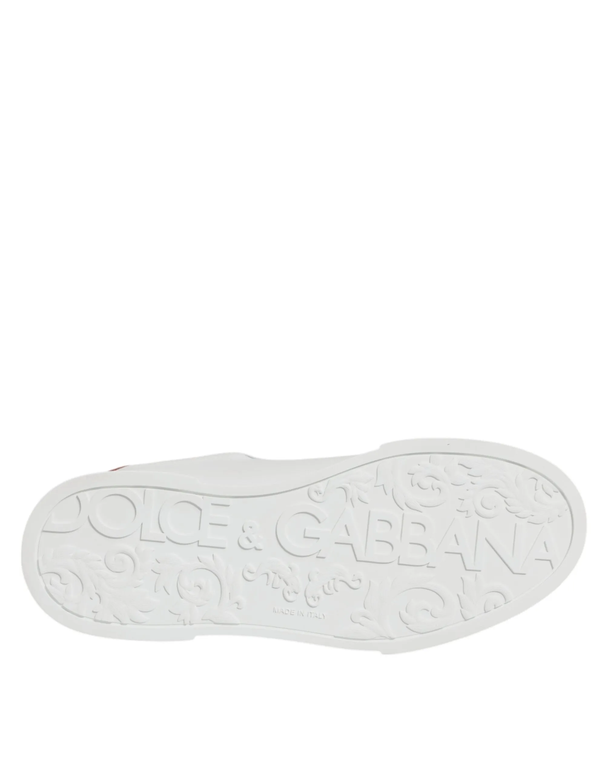 Dolce & Gabbana White Leather Logo Low Top Sneakers Shoes