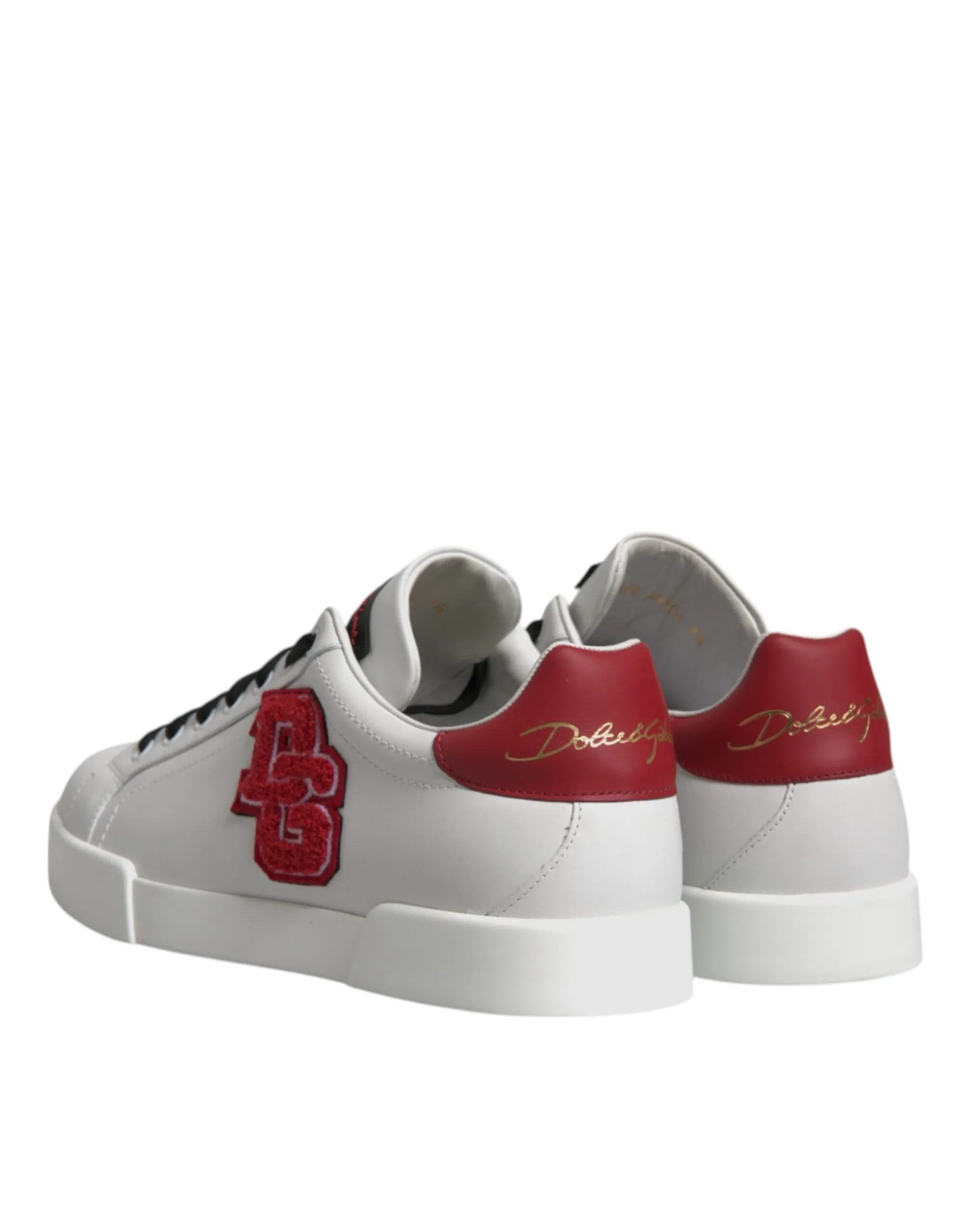 Dolce & Gabbana White Leather Logo Low Top Sneakers Shoes