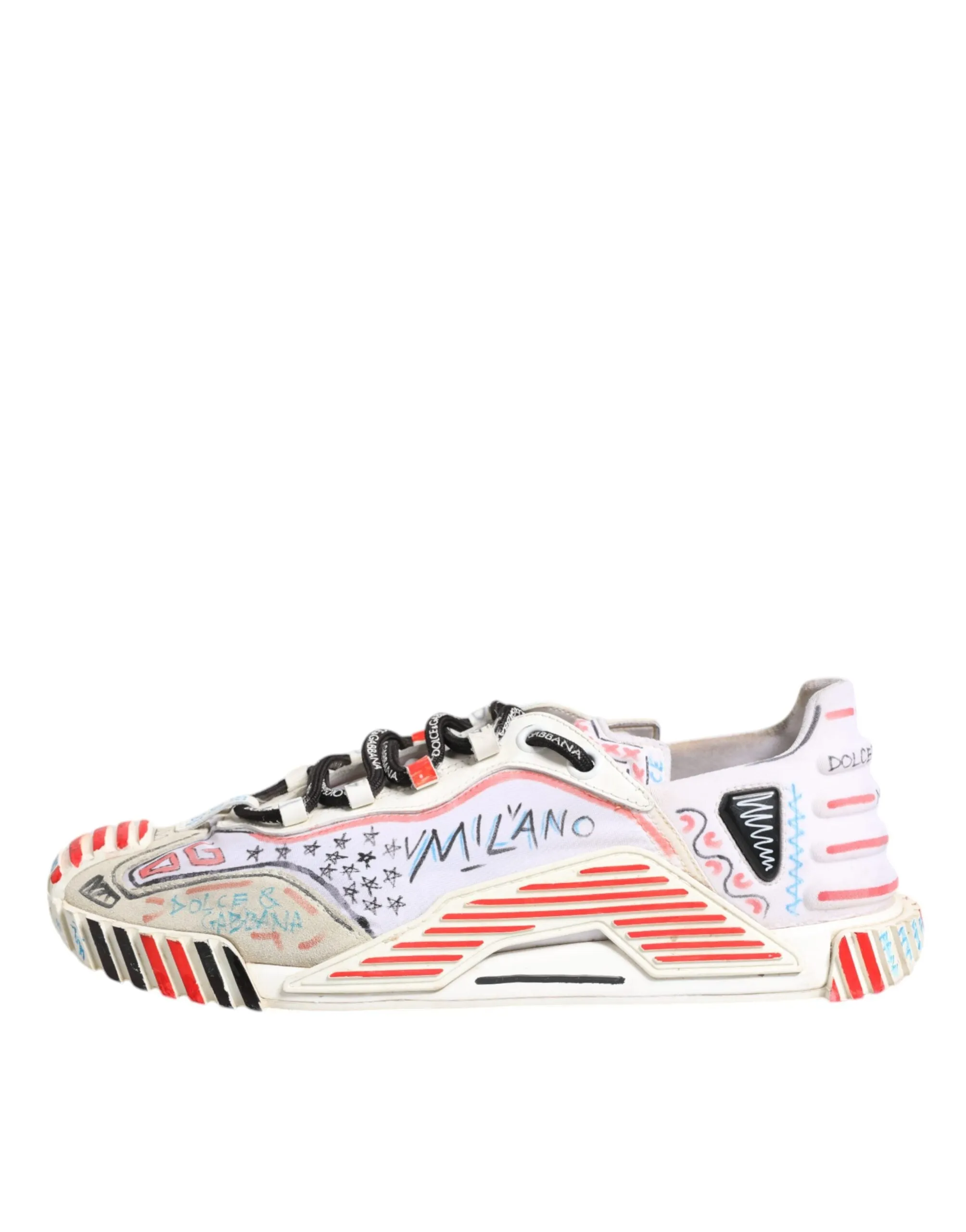Dolce&Gabbana NS1 Men Multicolor Sneakers Nylon Printed Flat Trainer Shoes EU 42