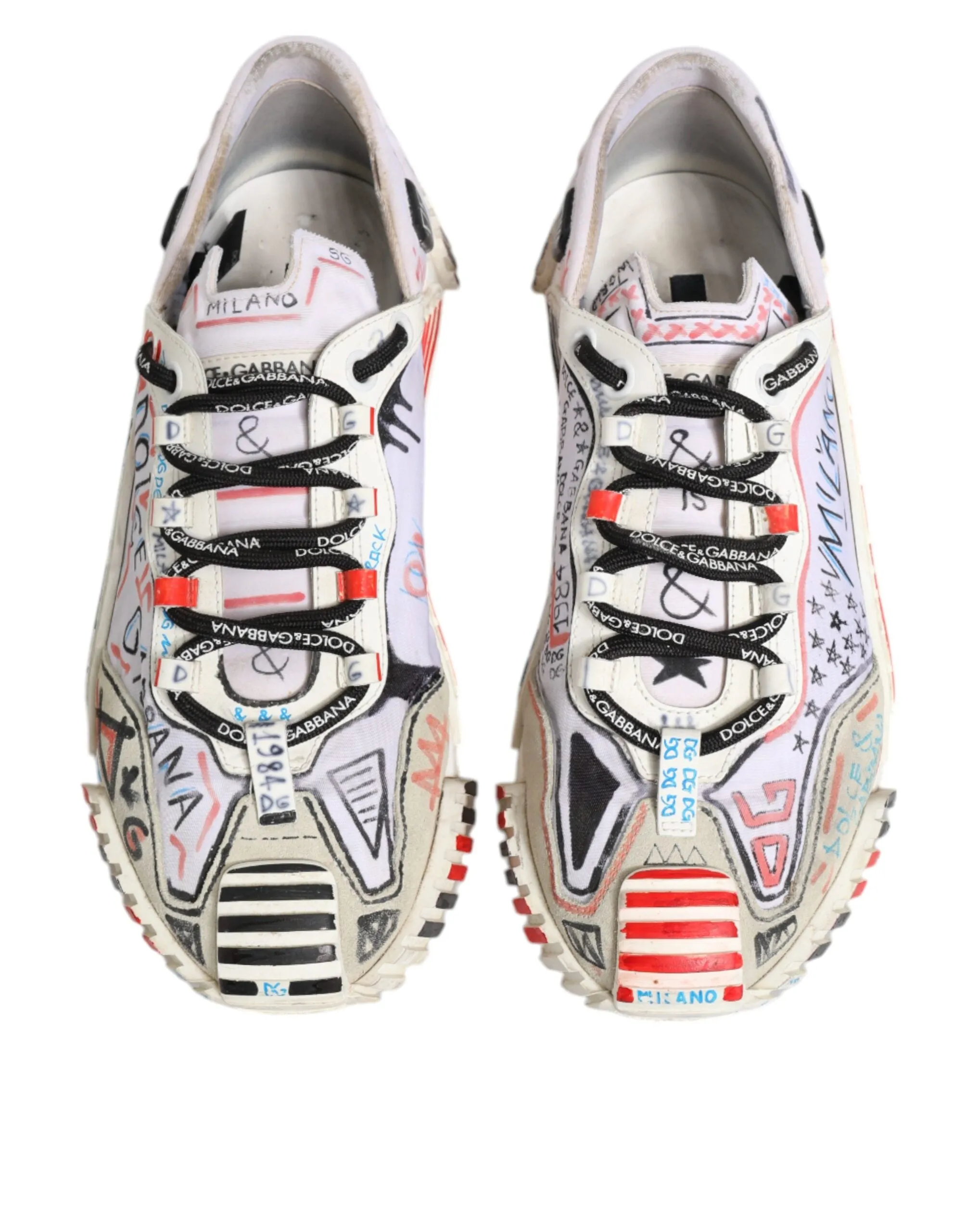 Dolce&Gabbana NS1 Men Multicolor Sneakers Nylon Printed Flat Trainer Shoes EU 42