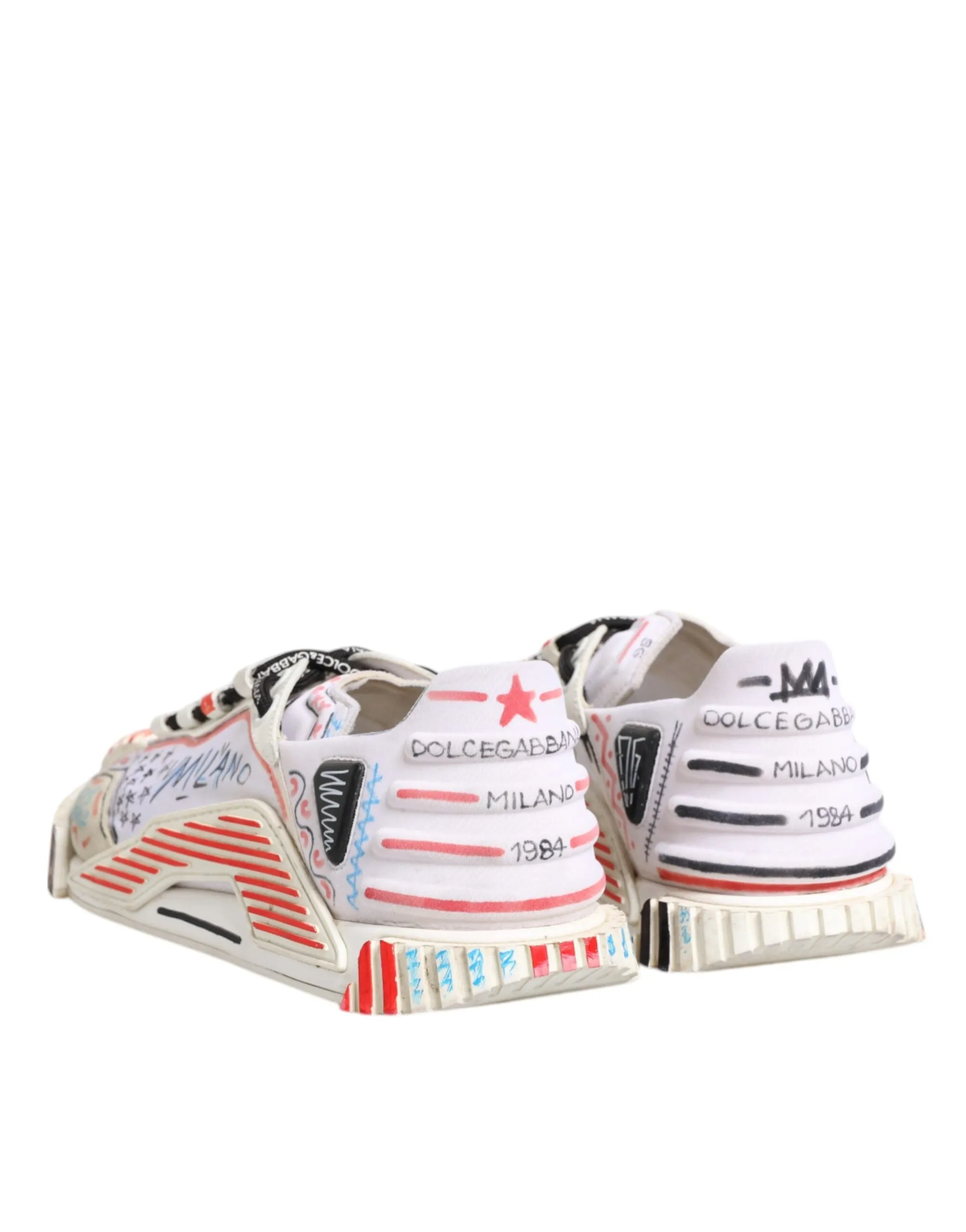 Dolce&Gabbana NS1 Men Multicolor Sneakers Nylon Printed Flat Trainer Shoes EU 42
