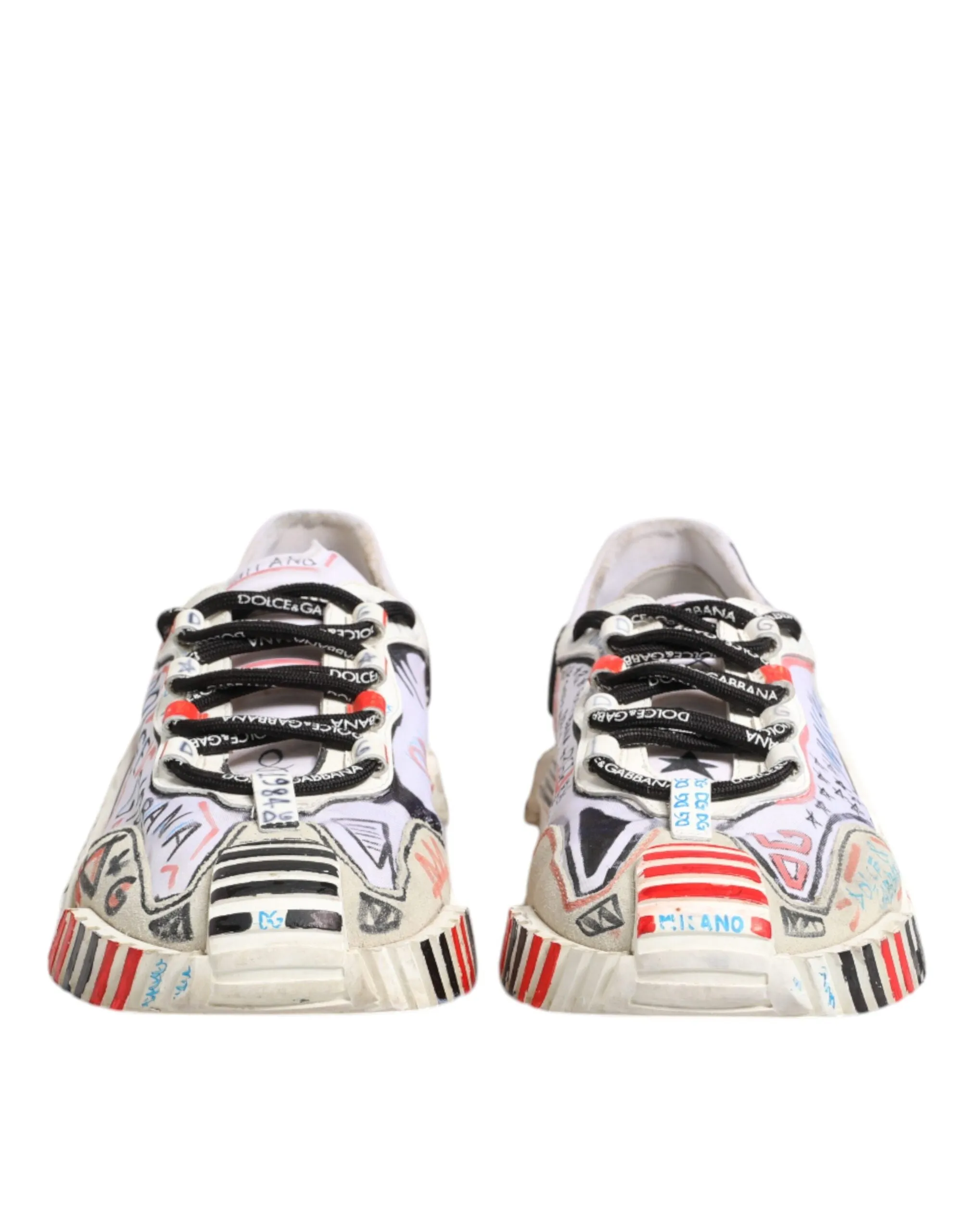 Dolce&Gabbana NS1 Men Multicolor Sneakers Nylon Printed Flat Trainer Shoes EU 42