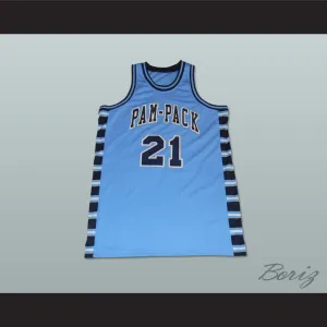 Dominique Wilkins 21 Washington High School Pam-Pack Light Blue Basketball Jersey