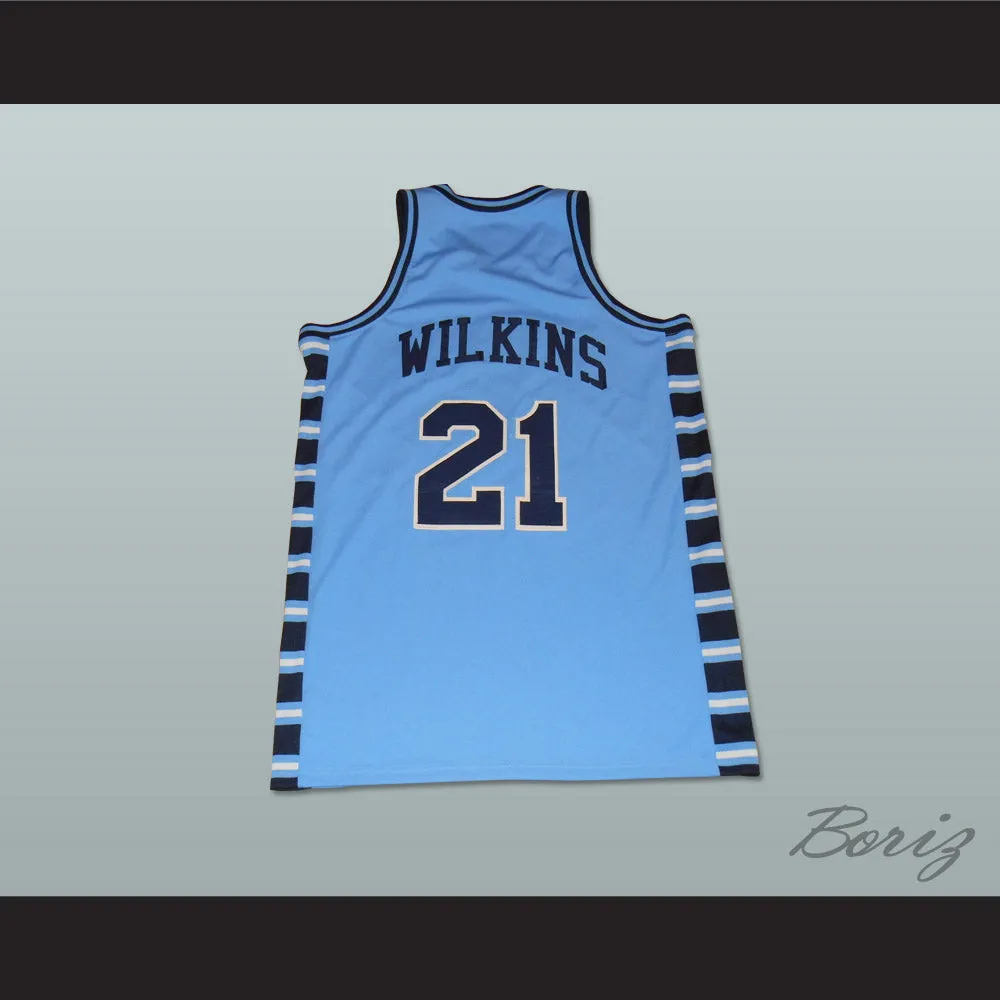 Dominique Wilkins 21 Washington High School Pam-Pack Light Blue Basketball Jersey