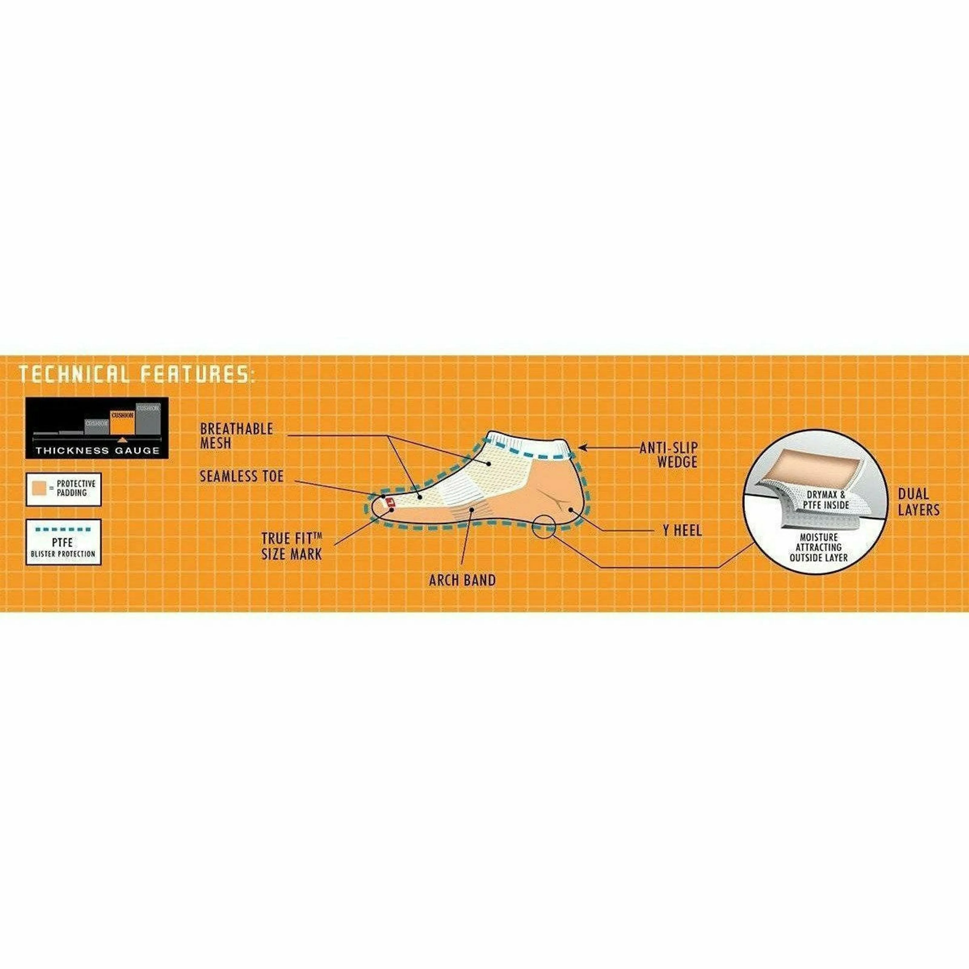 Drymax Maximum Protection Trail Run Quarter-Crew Turndown Socks
