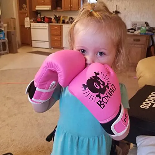 Dtown Kids Boxing Gloves 4oz 6oz Youth Boxing Gloves for Age 3 to 7 Years, Boys and Girls Training Boxing Gloves for Punching Bag, Kickboxing, Muay Thai, MMA