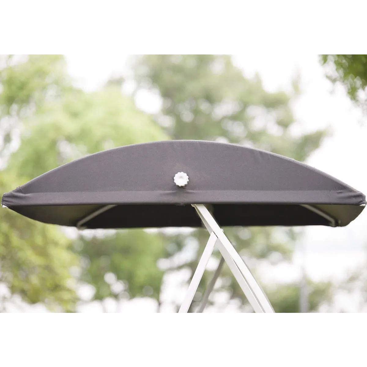 Durable Steel Frame 3-Seat Sling Canopy Swing in Grey for Outdoor Patio Porch