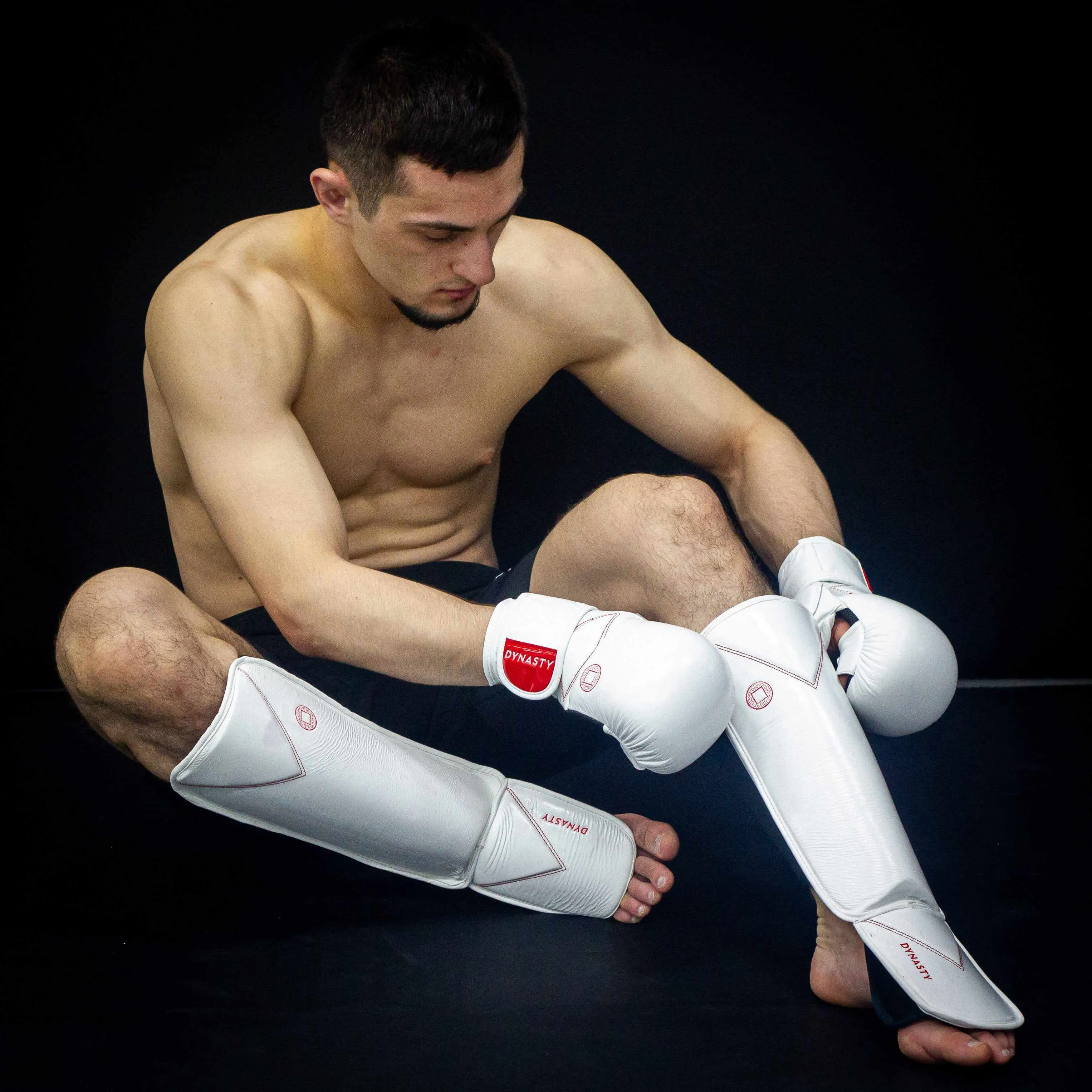Dynasty Diamond Pro MMA Shin Guards (White / Red)