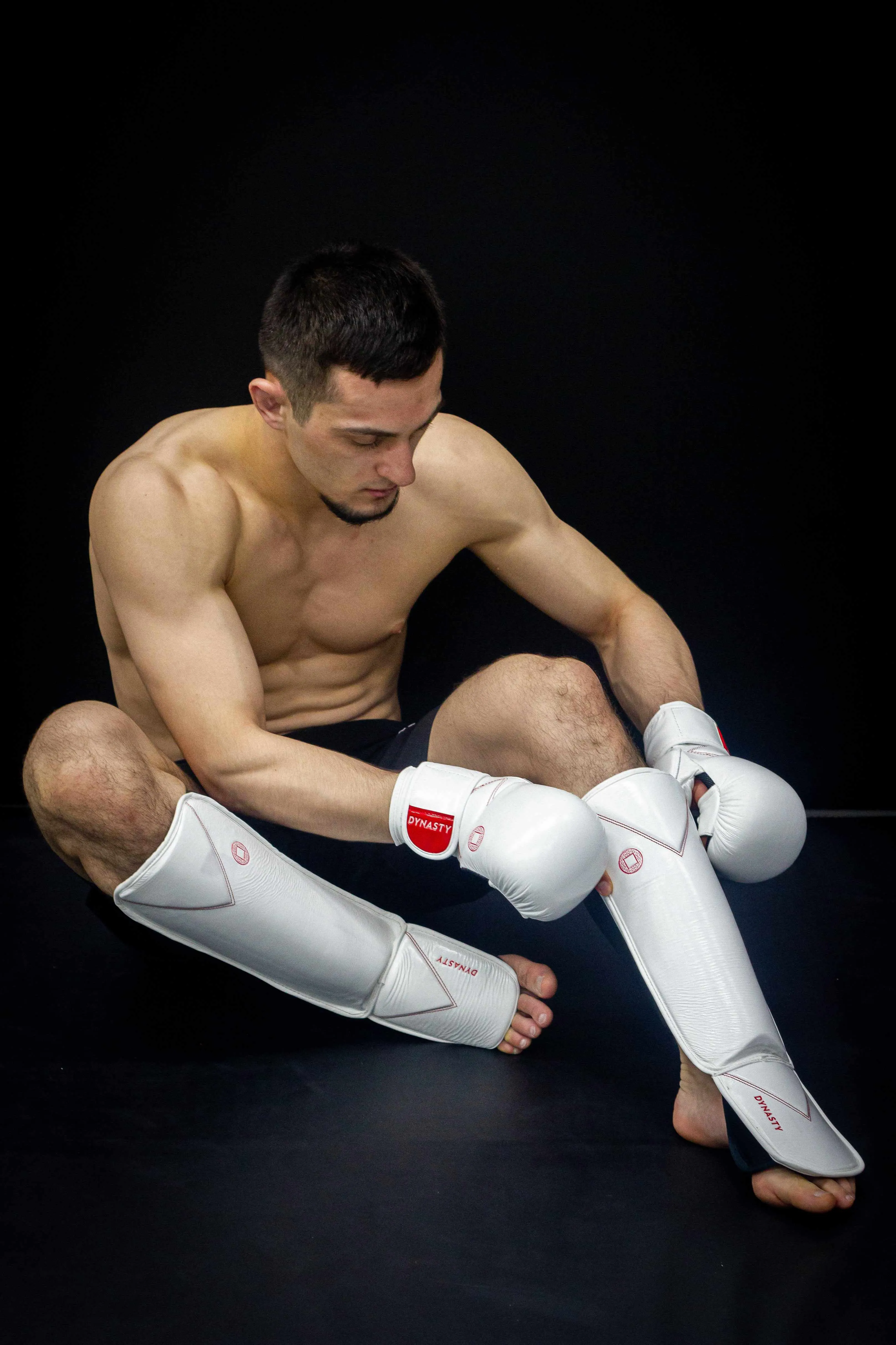 Dynasty Diamond Pro MMA Shin Guards (White / Red)