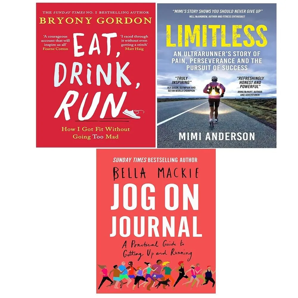 Eat, Drink, Run,Jog on Journal Bella Mackie, Limitless Lucy Waterlow 3 Books Set