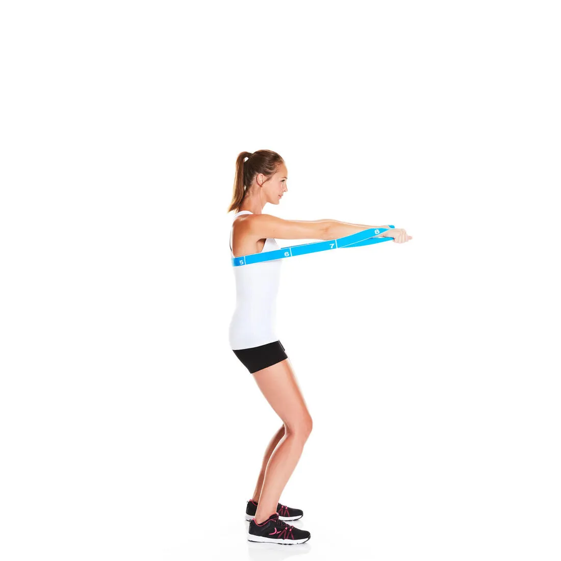 Elastic Fabric Fitness Resistance Band 10kg - Burgundy