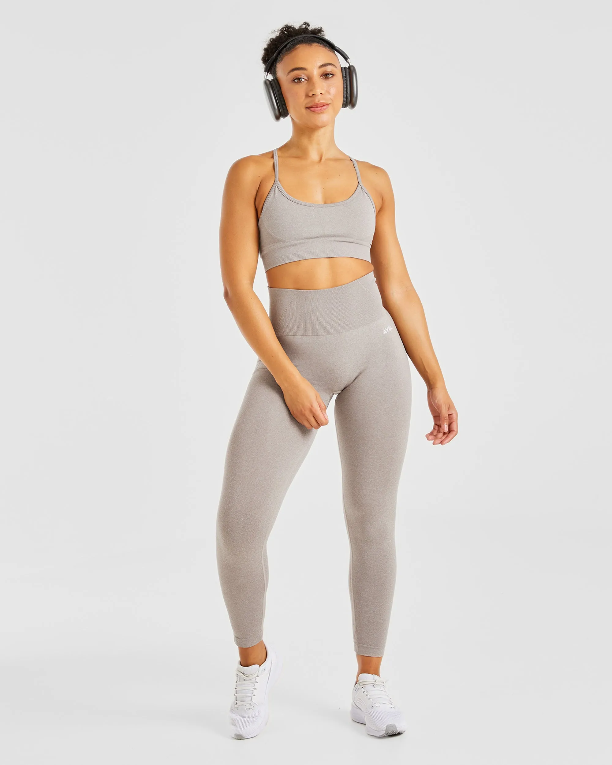 Empower Seamless Sports Bra - Taupe Marl