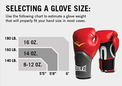 Everlast Pro Style Boxing Training Gloves, 8Oz (Black)