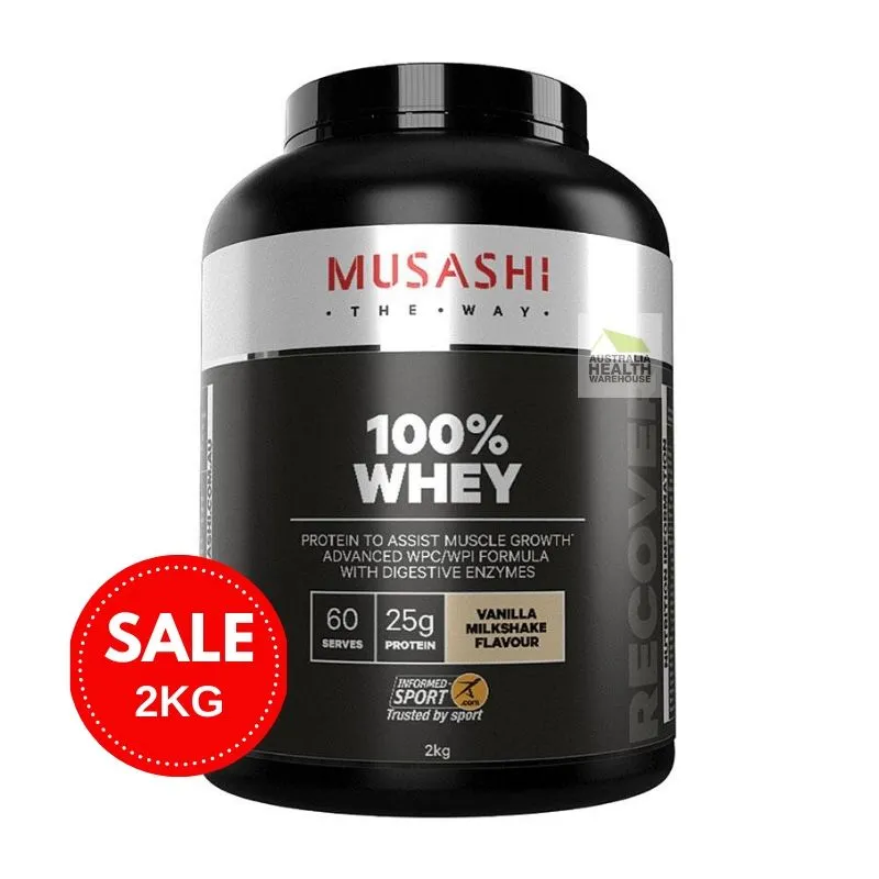 [Expiry: 04/2026]  Musashi 100% Whey Vanilla 2Kg