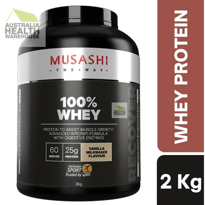 [Expiry: 04/2026]  Musashi 100% Whey Vanilla 2Kg