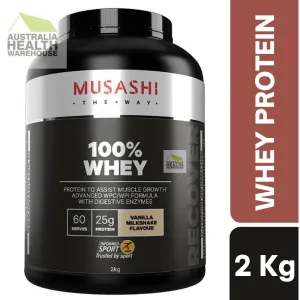 [Expiry: 04/2026]  Musashi 100% Whey Vanilla 2Kg
