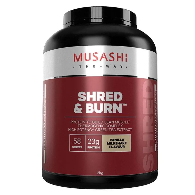 [Expiry: 05/2026] Musashi Shred & Burn Vanilla Milkshake Flavour 2kg