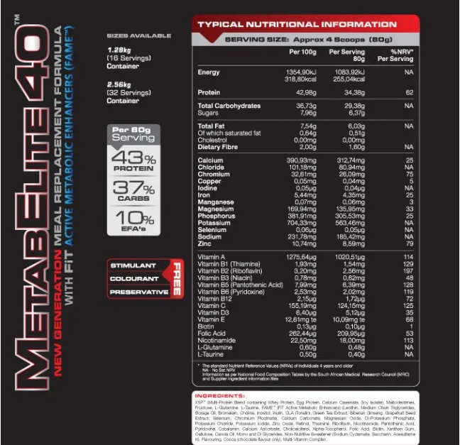 FiT Meta-B-Elite Meal Replacement Multi-Protein(40%) 2.5kg